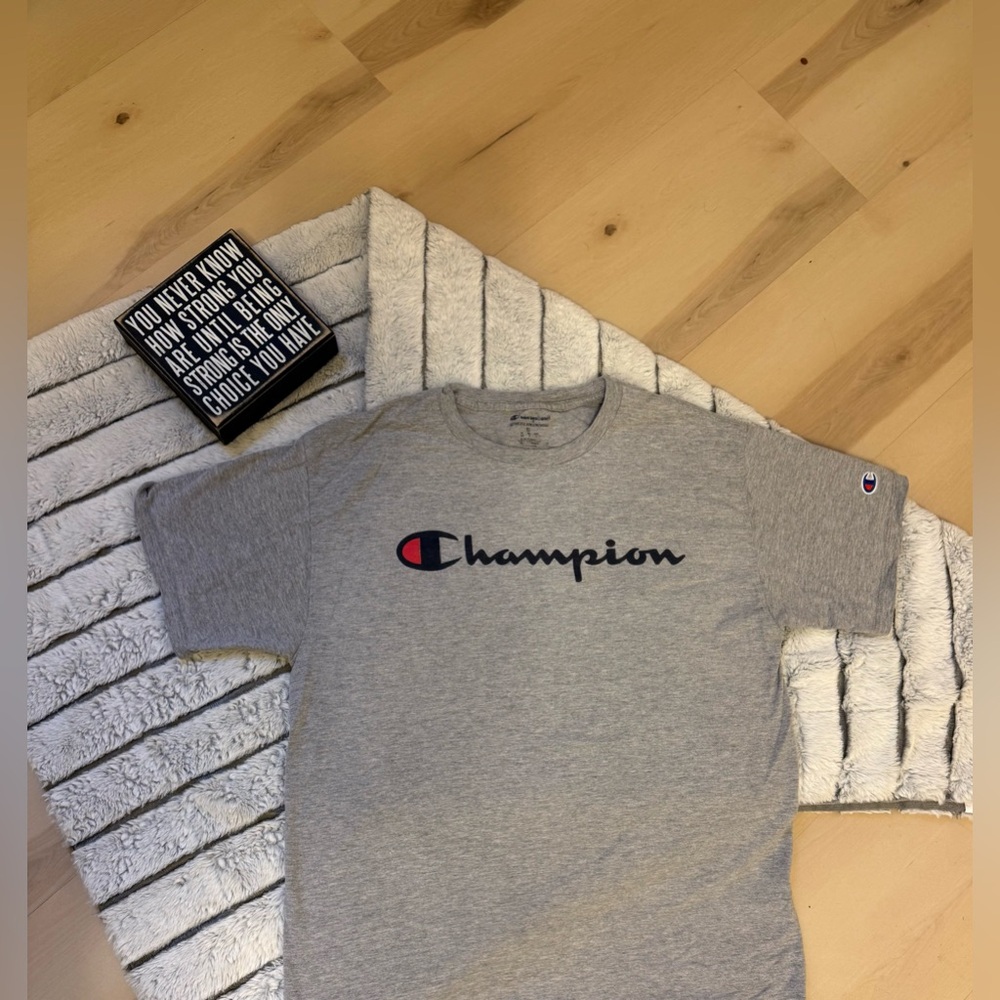 Champion Heather Gray Logo Tee